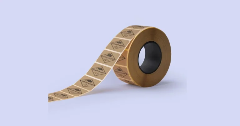 Roll of brown kraft paper farmers market labels