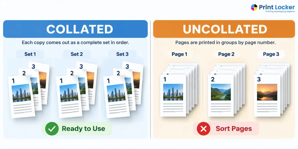 Collated vs uncollated printing