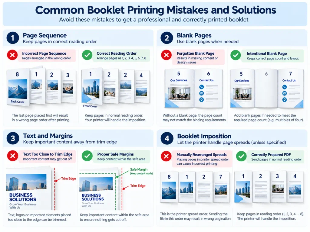 Common booklet page arrangement mistakes and solutions