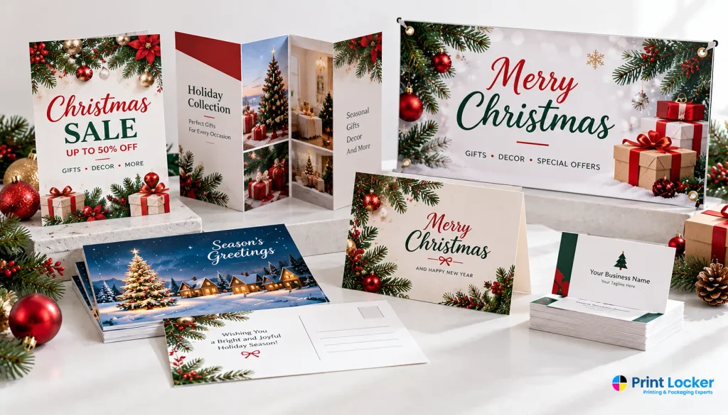 Printed Christmas marketing materials for businesses